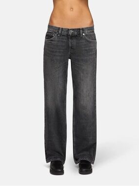 EB denim black / grey low rise baggy wide leg jeans in marmot